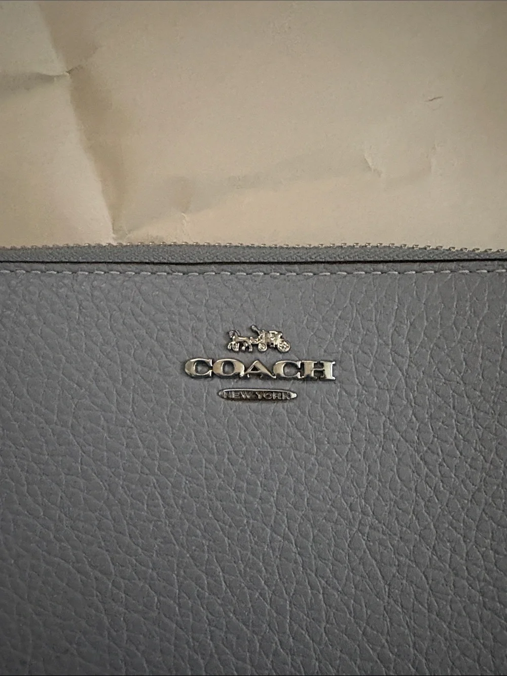COACH Women's Zip-Around Wristlet Wallet in Light Blue